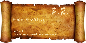 Poór Rozália névjegykártya